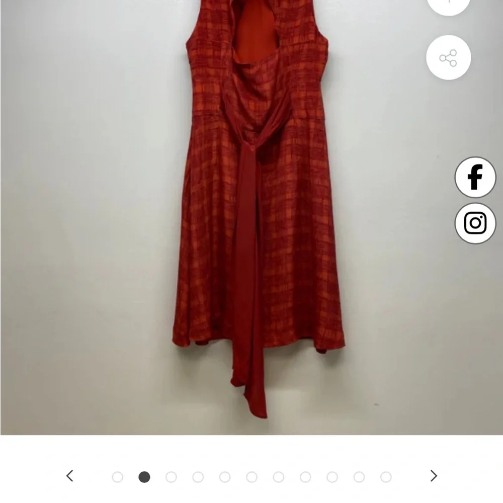 Anthropologie- Girls From Savoy Chic Silk Red Dress - Picture 2 of 10